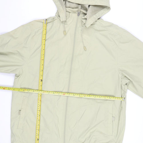 Bluestar Exchange Men's Beige Hooded Windbreaker Jacket Size M