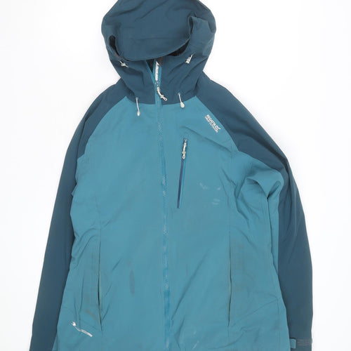 Regatta Women Blue Waterproof Hooded Rain Jacket Size 14