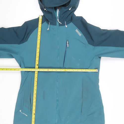 Regatta Women Blue Waterproof Hooded Rain Jacket Size 14