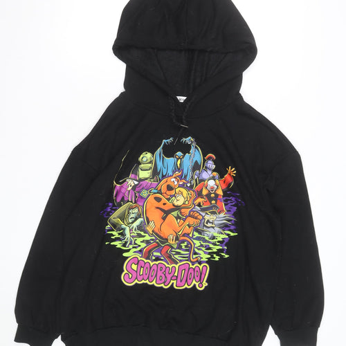 Scooby-Doo Men's Black Pullover Hoodie 2XL Graphic Print Fleece