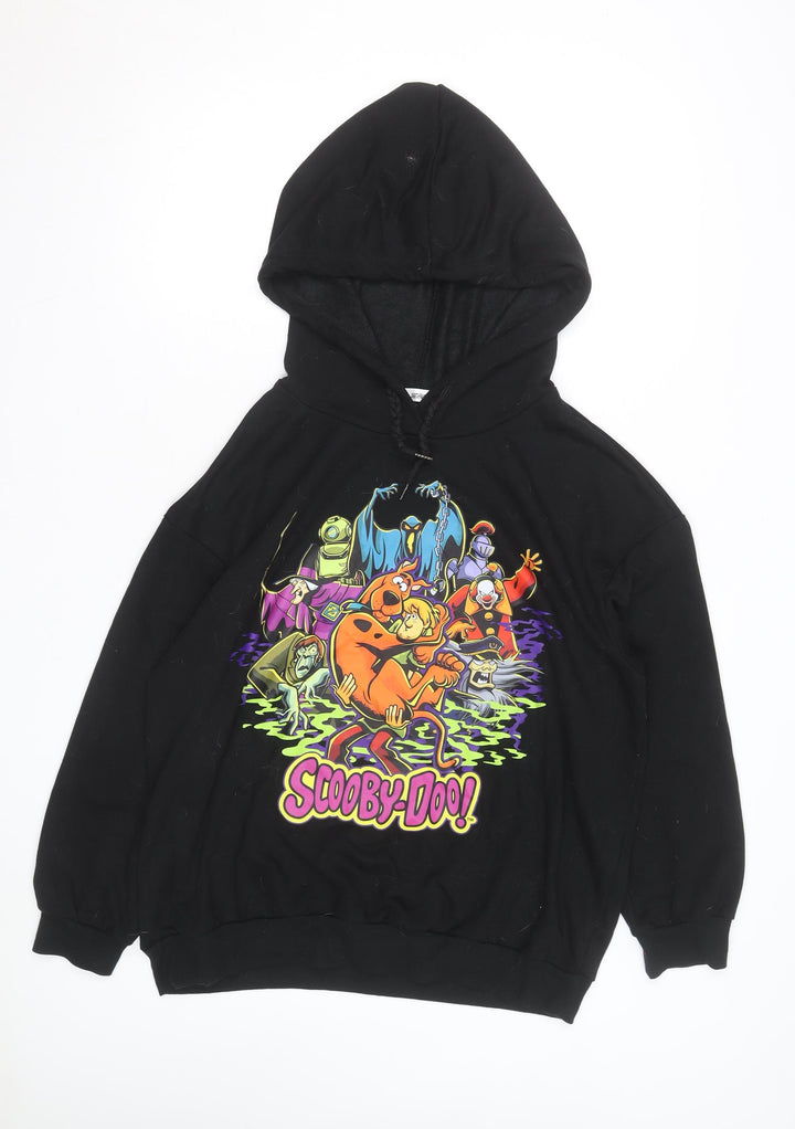 Scooby-Doo Men's Black Pullover Hoodie 2XL Graphic Print Fleece