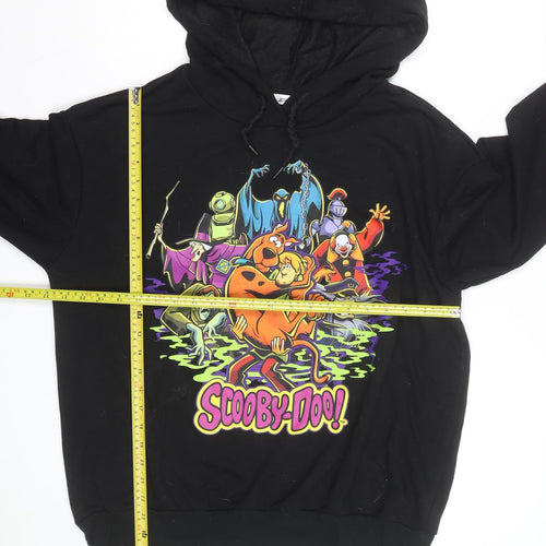 Scooby-Doo Men's Black Pullover Hoodie 2XL Graphic Print Fleece