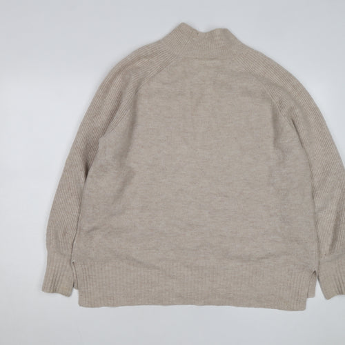 Whistles Men Beige Wool Alpaca High Neck Jumper Size M