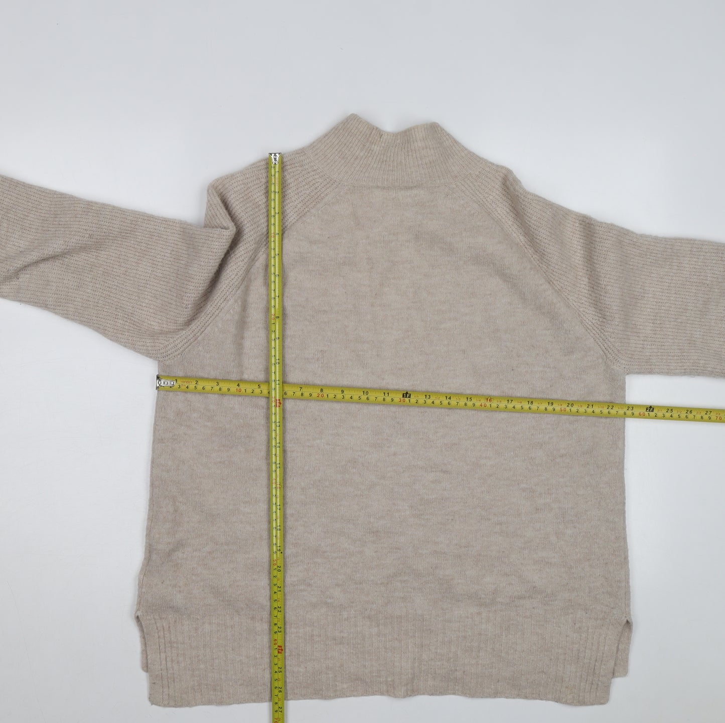 Whistles Men Beige Wool Alpaca High Neck Jumper Size M