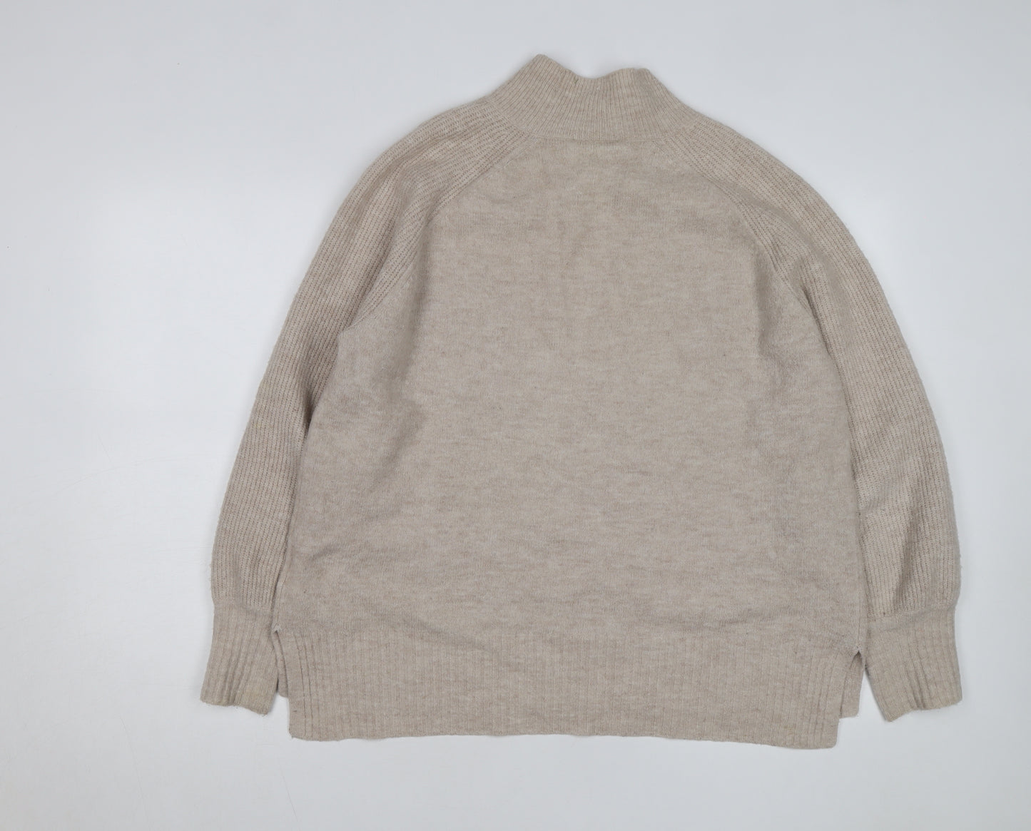 Whistles Men Beige Wool Alpaca High Neck Jumper Size M