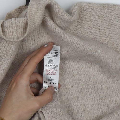Whistles Men Beige Wool Alpaca High Neck Jumper Size M