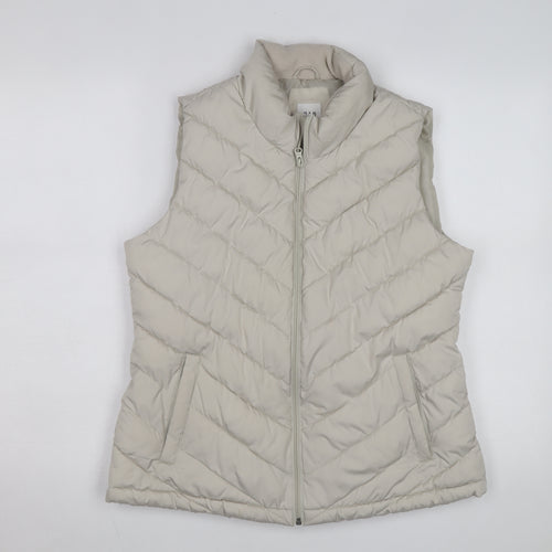 GAP Men Beige Puffer Waistcoat L Quilted Sleeveless Jacket