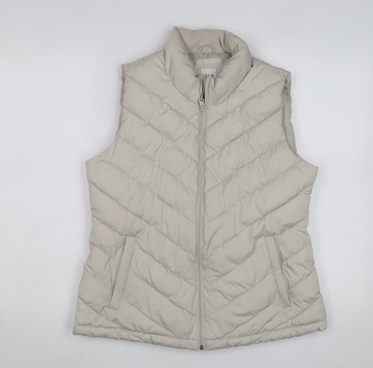 GAP Men Beige Puffer Waistcoat L Quilted Sleeveless Jacket