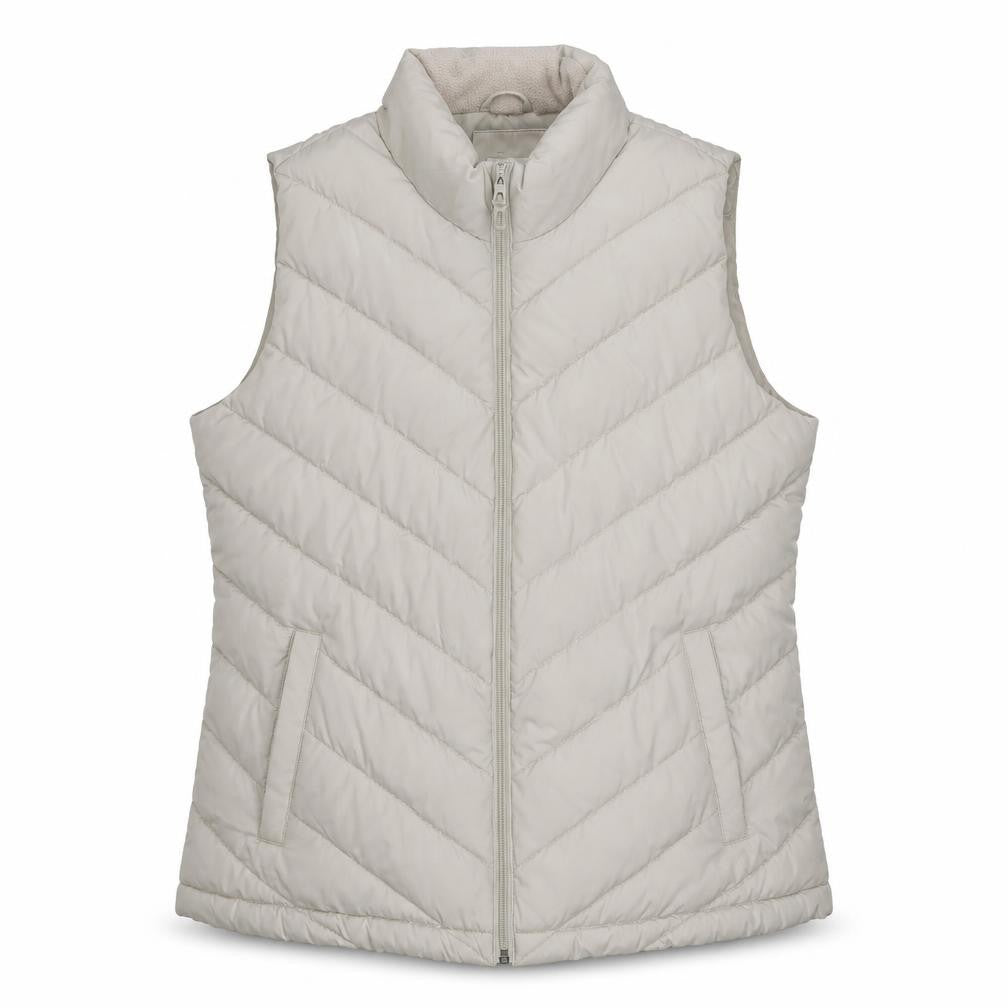 Gap Men Beige Puffer Waistcoat L Quilted Sleeveless Jacket
