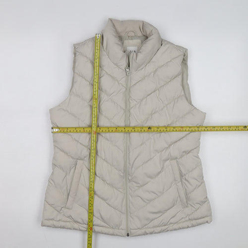 GAP Men Beige Puffer Waistcoat L Quilted Sleeveless Jacket