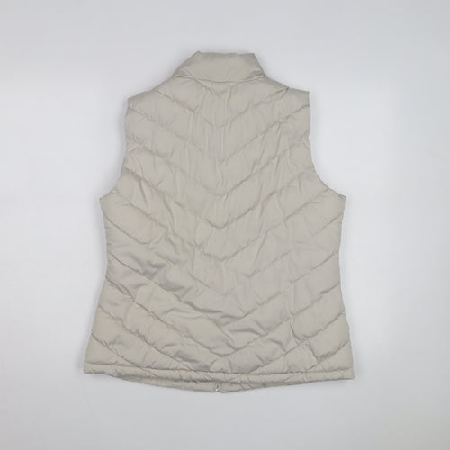 GAP Men Beige Puffer Waistcoat L Quilted Sleeveless Jacket