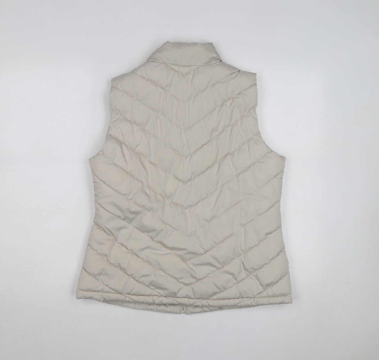 GAP Men Beige Puffer Waistcoat L Quilted Sleeveless Jacket