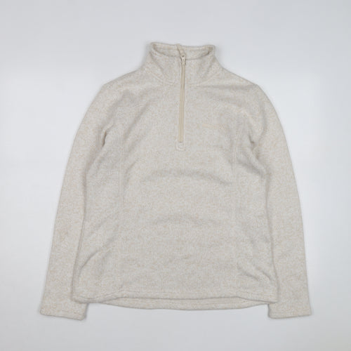 Mountain Warehouse Women's Beige 1/2 Zip Pullover Fleece UK 14