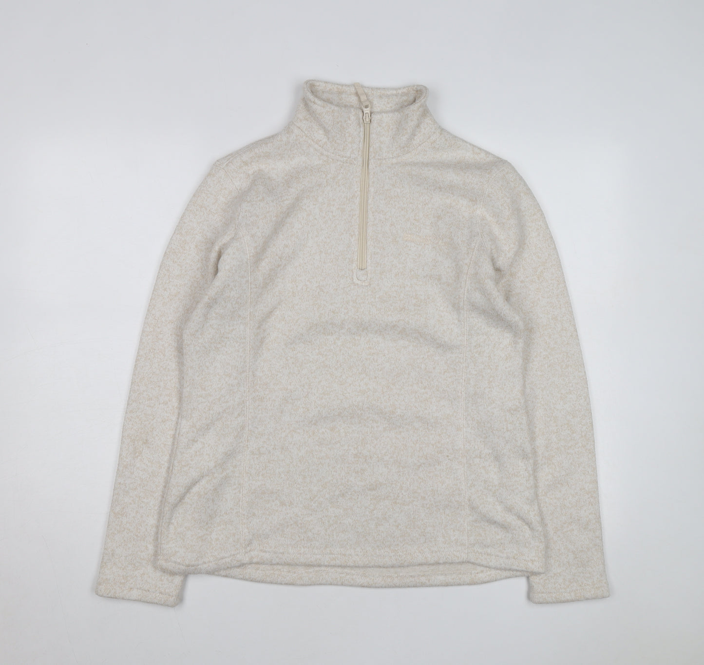 Mountain Warehouse Women's Beige 1/2 Zip Pullover Fleece UK 14