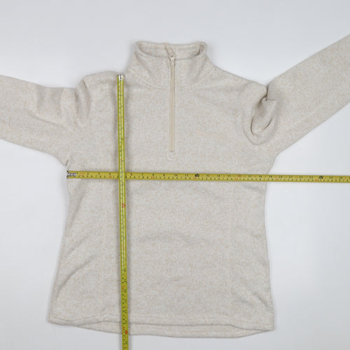 Mountain Warehouse Women's Beige 1/2 Zip Pullover Fleece UK 14