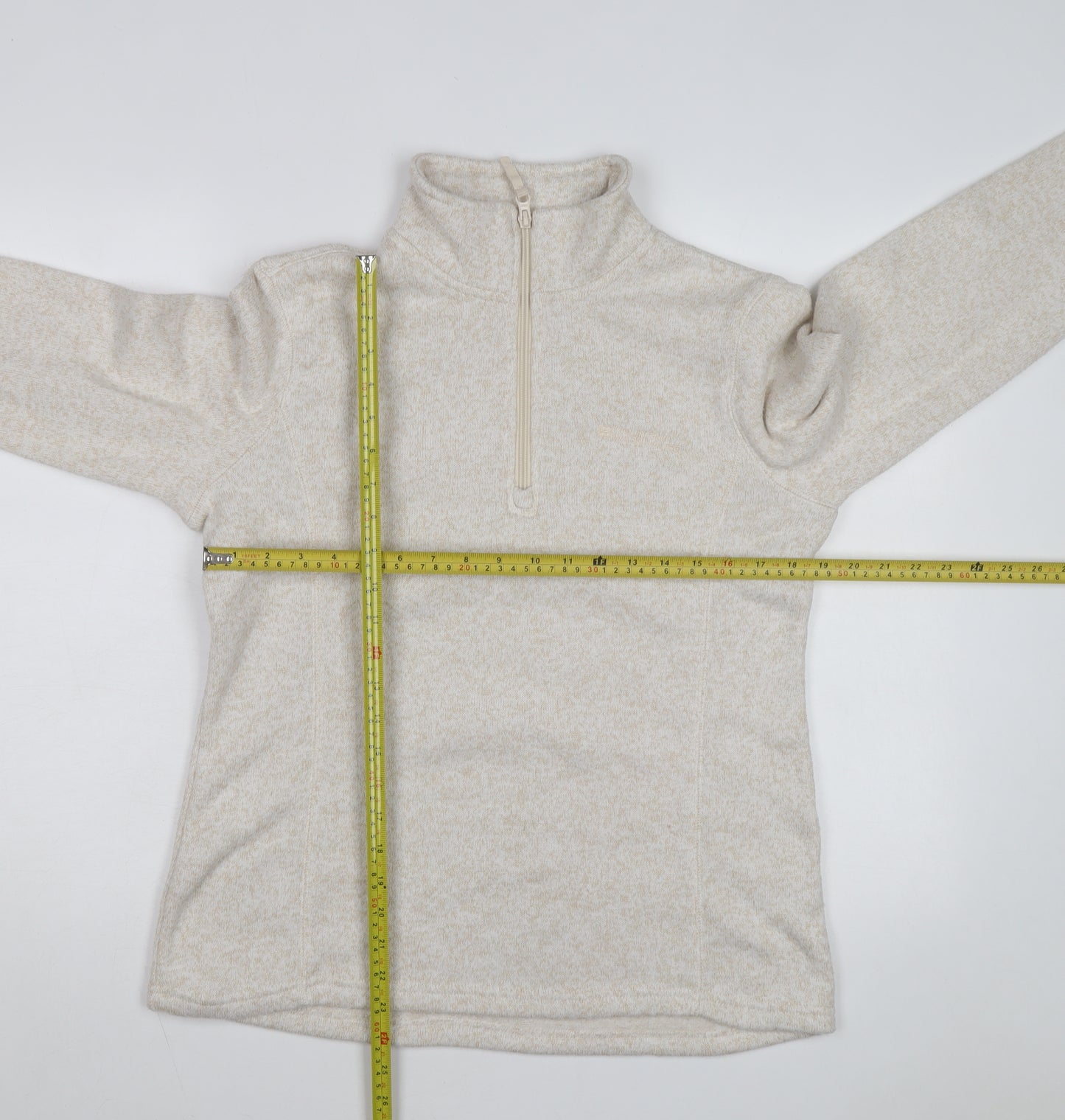 Mountain Warehouse Women's Beige 1/2 Zip Pullover Fleece UK 14