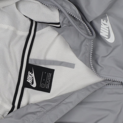 Nike Men's Grey Colourblock Full Zip Hooded Windbreaker Jacket Size L