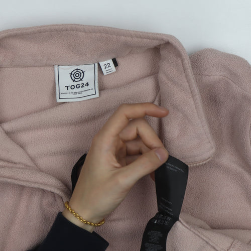 TOG24 Women’s Beige Fleece 1/4 Zip Pullover Sweatshirt Size 22
