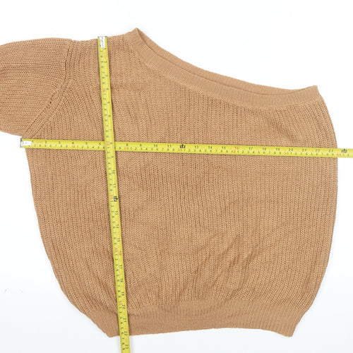 Nasty Gal Women’s Beige Asymmetrical Knit Jumper Size S