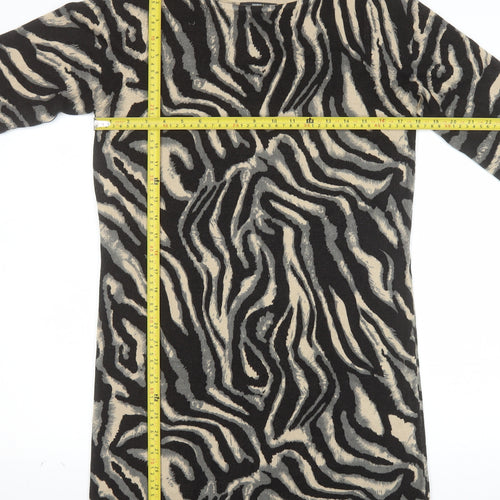 Marks and Spencer Women’s Multicoloured Animal Print 3/4 Sleeve Tunic Jumper Size 14