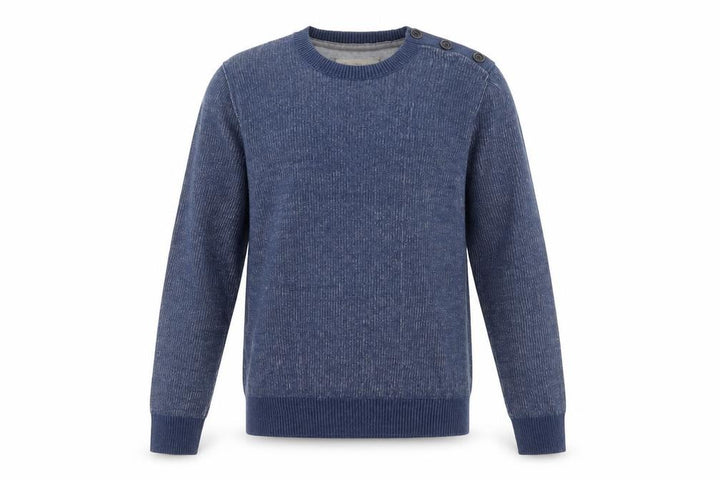 Banana Republic Men’s Blue Cotton Crew Neck Button Jumper Size S