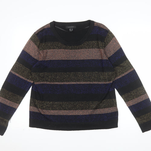Atmosphere Women’s Multicoloured Striped Sparkly Pullover Jumper Size 14
