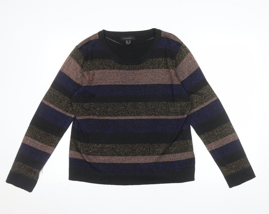 Atmosphere Women’s Multicoloured Striped Sparkly Pullover Jumper Size 14