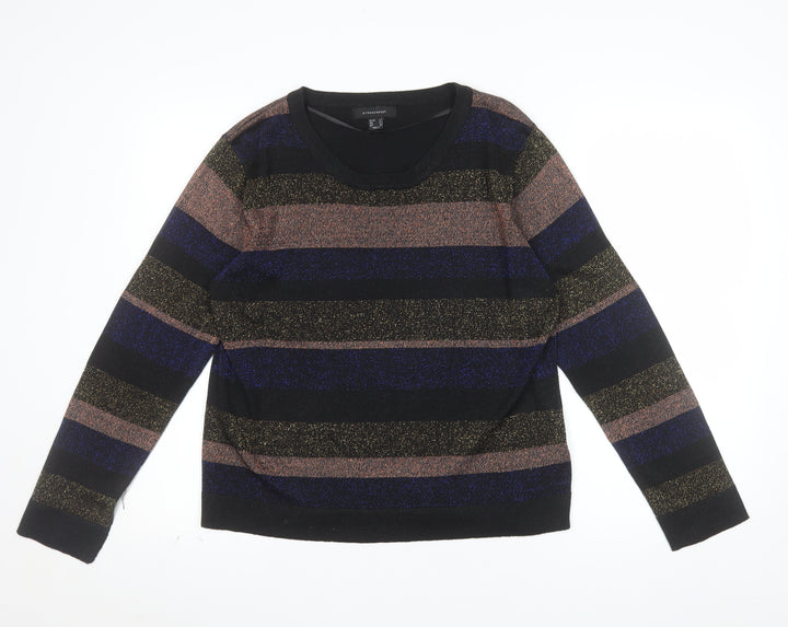 Atmosphere Women’s Multicoloured Striped Sparkly Pullover Jumper Size 14