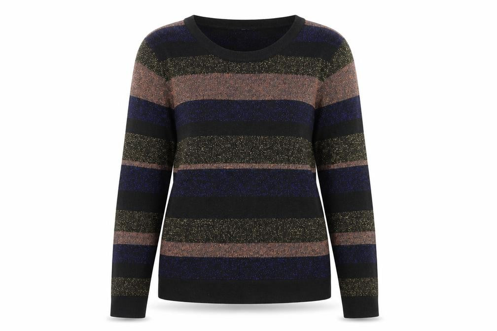 Atmosphere Women’s Multicoloured Striped Sparkly Pullover Jumper Size 14
