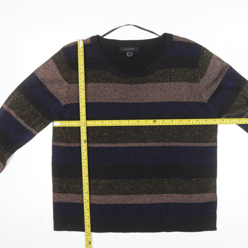 Atmosphere Women’s Multicoloured Striped Sparkly Pullover Jumper Size 14