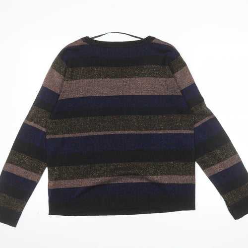 Atmosphere Women’s Multicoloured Striped Sparkly Pullover Jumper Size 14
