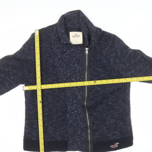 Hollister Womens Blue Full Zip Knit Cardigan Small Classic Fit