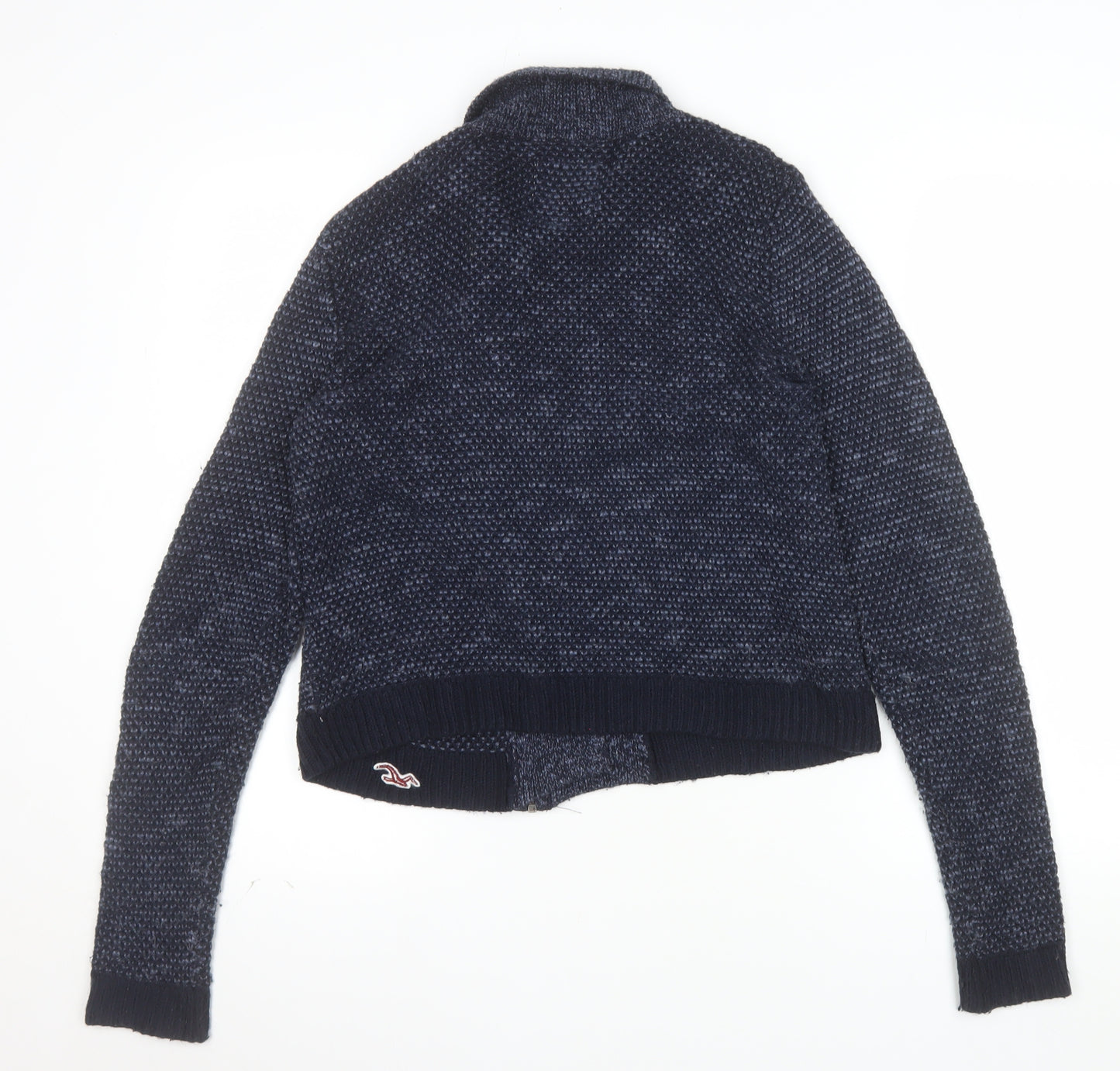 Hollister Womens Blue Full Zip Knit Cardigan Small Classic Fit