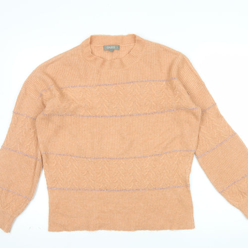 Oasis Women’s Beige Mock Neck Cable-Knit Wool Blend Jumper Size S