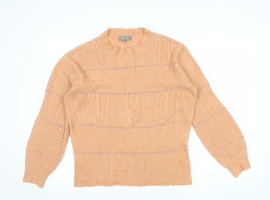 Oasis Women’s Beige Mock Neck Cable-Knit Wool Blend Jumper Size S