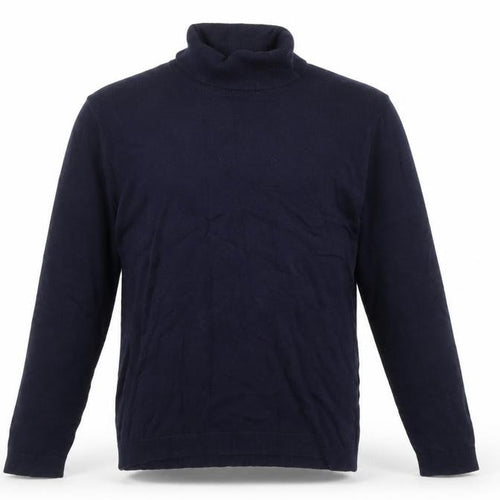 Burton Menswear London Men's Blue Roll Neck Cotton Jumper L