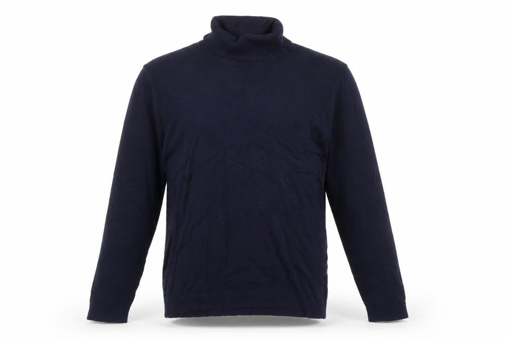 Burton Menswear London Men's Blue Roll Neck Cotton Jumper L