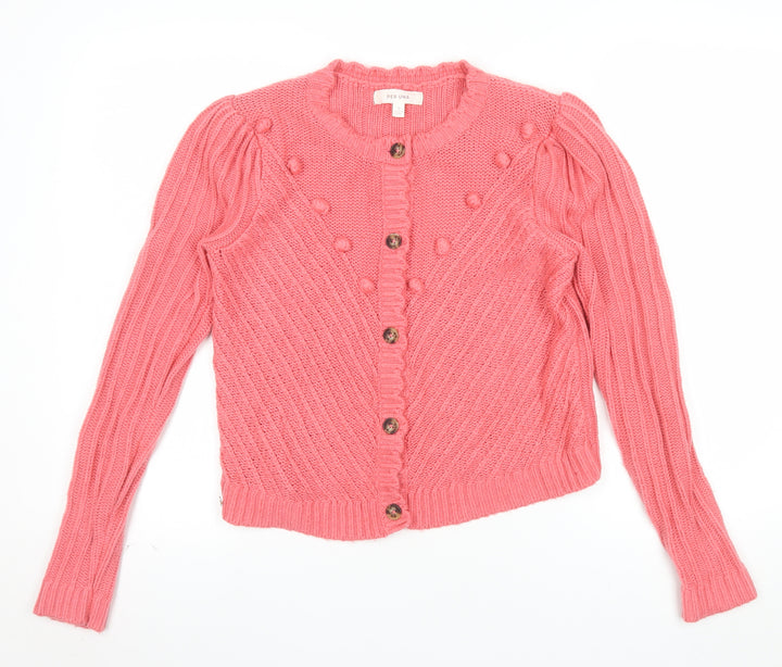 Marks and Spencer Per Una Women's Pink Cable Knit Cardigan S
