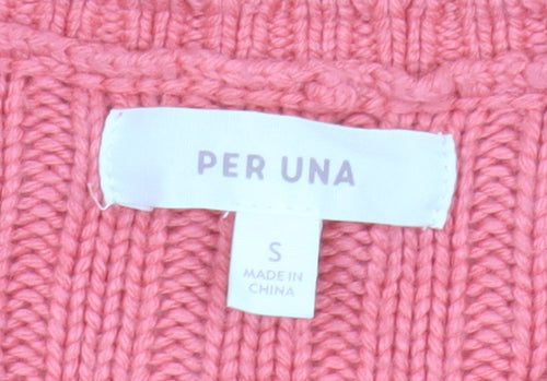 Marks and Spencer Per Una Women's Pink Cable Knit Cardigan S