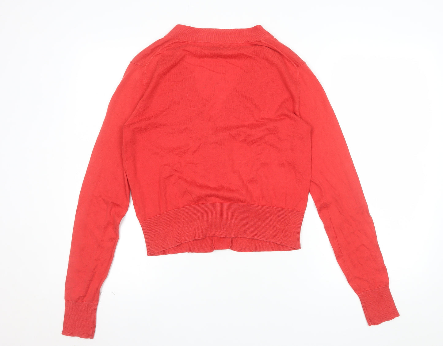 Hobbs Women Red Cotton Long Sleeve Cardigan Size 12