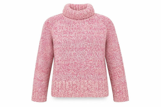 Front view of Next Women Pink Roll Neck Chunky Knit Jumper UK 12 Long Sleeve
