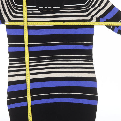 Fransa Women's Multicoloured Striped Long Sleeve Pullover Jumper L