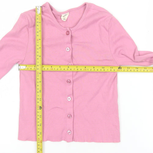 Urban Outfitters Womens Pink XS Cropped Button-Up Cotton Cardigan