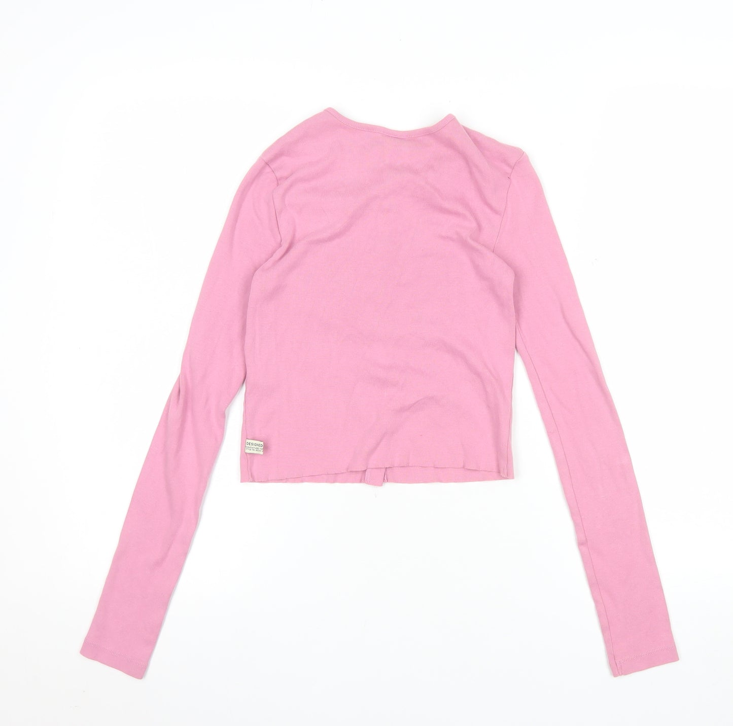 Urban Outfitters Womens Pink XS Cropped Button-Up Cotton Cardigan