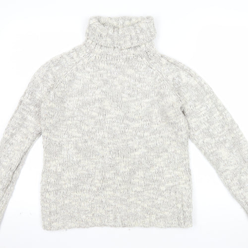 NEXT Women's Grey Roll Neck Chunky Knit Jumper UK 12