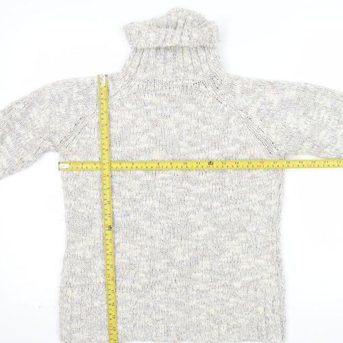 NEXT Women's Grey Roll Neck Chunky Knit Jumper UK 12
