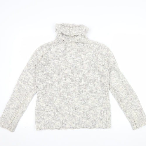NEXT Women's Grey Roll Neck Chunky Knit Jumper UK 12