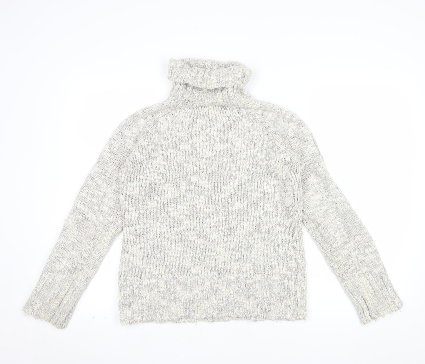 NEXT Women's Grey Roll Neck Chunky Knit Jumper UK 12