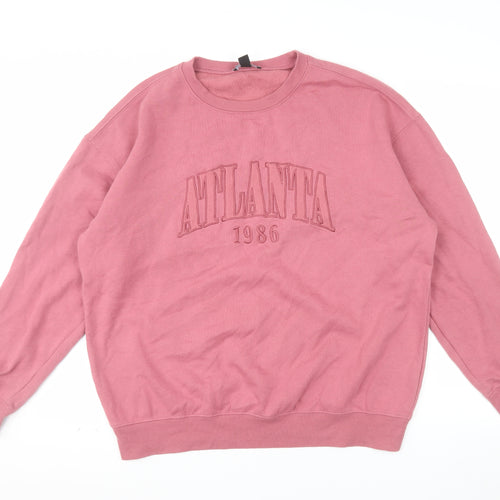 New Look Womens Pink Atlanta 1986 Pullover Sweatshirt Size M