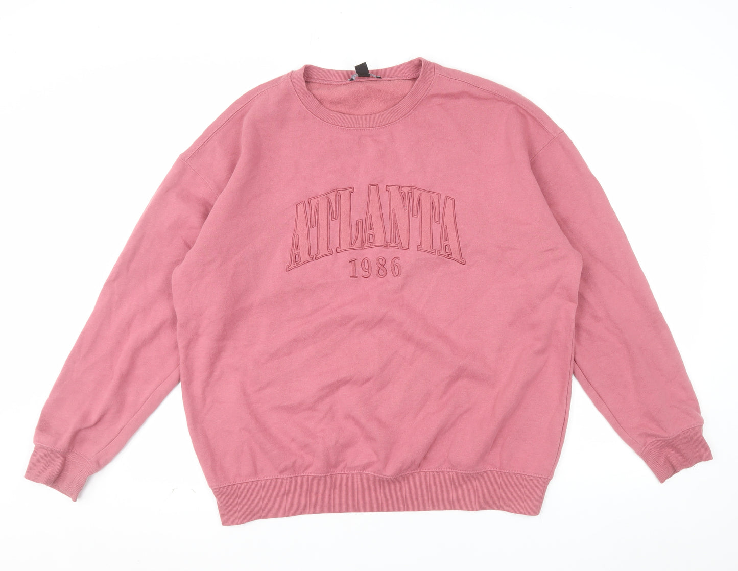 New Look Womens Pink Atlanta 1986 Pullover Sweatshirt Size M